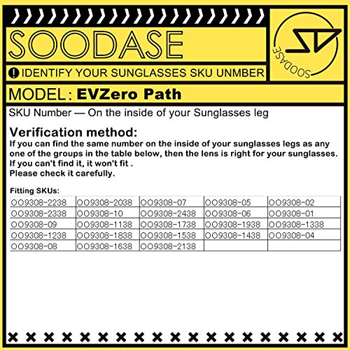SOODASE Para Oakley EVZero Gafas de sol Azul Lentes de repuesto polarizadas