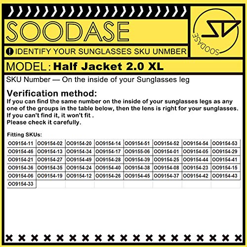 SOODASE Para Oakley Half Jacket 2.0 XL Gafas de sol Plata Lentes de repuesto polarizadas