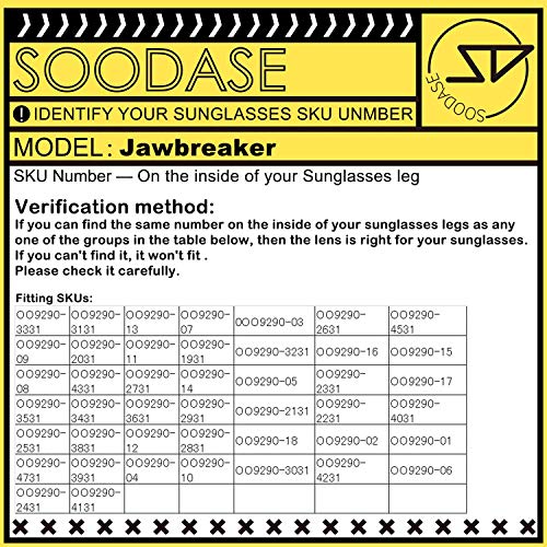 SOODASE Para Oakley Jawbreaker Gafas de sol Fotocromismo Lentes de repuesto
