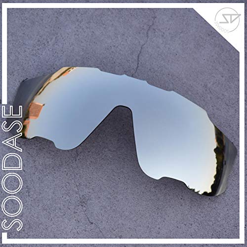 SOODASE Para Oakley Jawbreaker Gafas de sol Plata/Transparente 2 Pares Lentes de repuesto