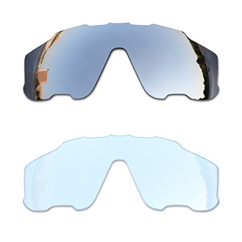 SOODASE Para Oakley Jawbreaker Gafas de sol Plata/Transparente 2 Pares Lentes de repuesto