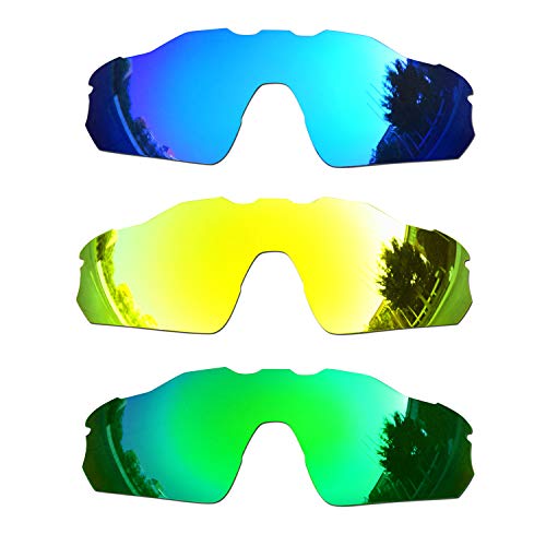 SOODASE Para Oakley Radar EV Pitch Gafas de sol Azul/Dorado/Verde Lentes de repuesto polarizadas