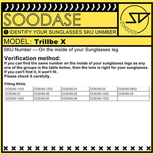 SOODASE Para Oakley Trillbe X Gafas de Sol Rojo/Azul/PlataLentes de Repuesto polarizadas