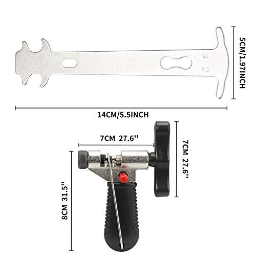 SOOHAO Herramienta de Reparación de Cadena de Bici, Alicate de Eslabón de Bicicleta + Herramienta la Cadena+Cepillo de Cadena+Indicador de Desgaste de Cadena+3 Pares de Eslabones Faltantes de Bici…