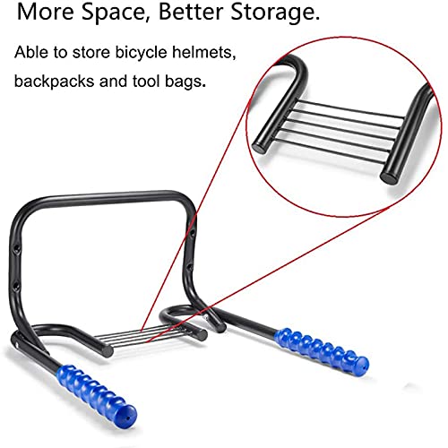 Soporte Bicicleta de Pared Plegable Robusto Estable Gancho para Colgar Bicicletas en la Pared Cuelga Bicis, Cuelga Bicis Pared No lastima el Marco (con Soporte para Teléfono Móvil)