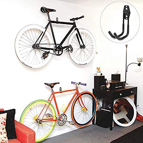 Soporte Bicicletas Pared, Gancho Para Colgar Bicicleta, Para Garaje Colgar, Con Tacos Tornillo, Usos MúLtiples Ganchos Pared Para Bicicletas, Mtb, Soporte Para Dispositivo, Negro