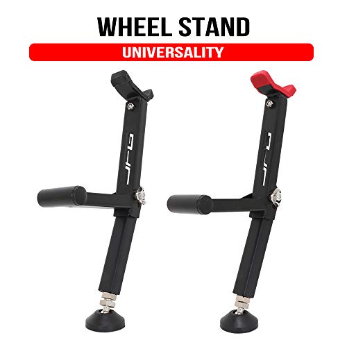 Soporte de elevación de rueda trasera para motocicleta Soporte portátil para rueda delantera y trasera Paddock Stand para ruedas de limpieza de ruedas Soporte universal para moto (rojo)