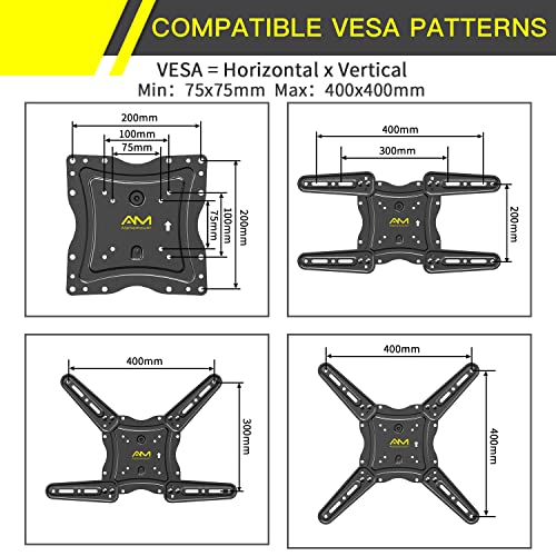 Soporte de Pared para TV 26" - 55" - Girar, Inclinar, Extender y Retraer - Montaje Televisor Sólido Carga hasta 40kg - Mejor Ángulo de Visión - Máx. VESA 400x400mm