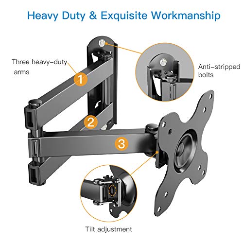 Soporte de Pared para TV, Base giratoria e inclinable Gira el Soporte de Pared para TV para televisores de 13-30 Pulgadas de hasta 10 kg, VESA máximo 100X100 mm