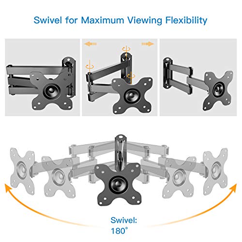 Soporte de Pared para TV, Base giratoria e inclinable Gira el Soporte de Pared para TV para televisores de 13-30 Pulgadas de hasta 10 kg, VESA máximo 100X100 mm