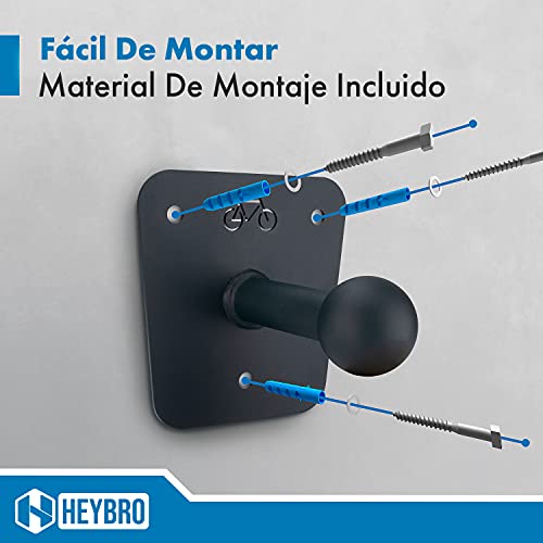 Soporte de pared universal para portabicicletas trasero de HEYBRO - incluidos accesorios de montaje, además de eficiente y elegante soporte de pared para su portabicicletas