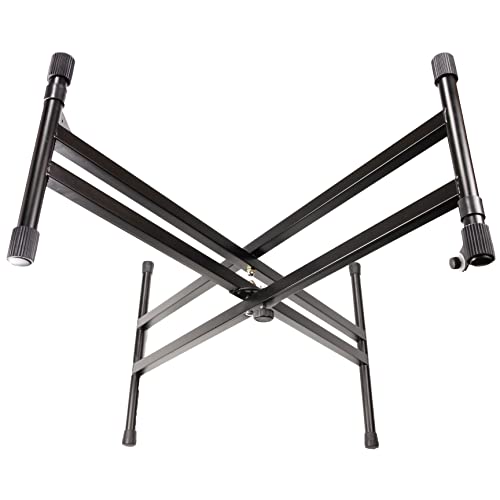Soporte de teclado RockJam ajustable con doble refuerzo y con correas de bloqueo