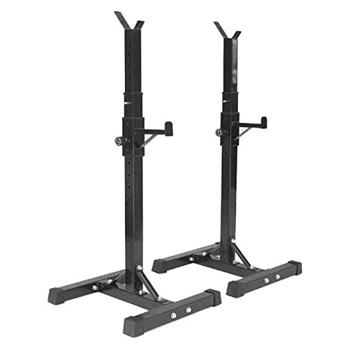 Soporte Estante Ajustable Barra,Aparato para Sentadillas Ajustable Altura 105 a 160 cm, Pesas Gimnasio MAX 200 KG (Negro)