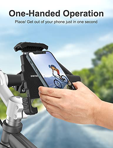 Soporte Movil Bicicleta, Soporte para Teléfono antivibración para Motocicleta, Soporte para Teléfono Móvil para Bicicleta Compatible con iPhone 12/11 / X / 8/7, Galaxy S20 / S10 / Note 10 y Más