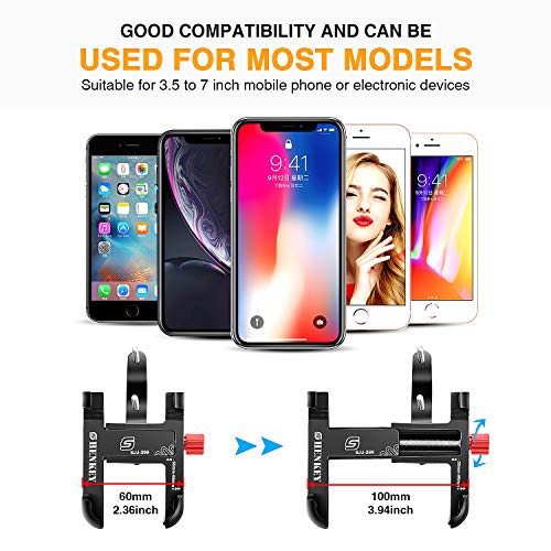 Soporte Movil Bicicleta y Moto, Soporte de Teléfono Celular de Aluminio de 360​​° para Motocicleta de Bicicleta Compatible con iPhone12 Mini,12 Pro, 11, X,8, 7, 6S, Samsung S10 S9 S8