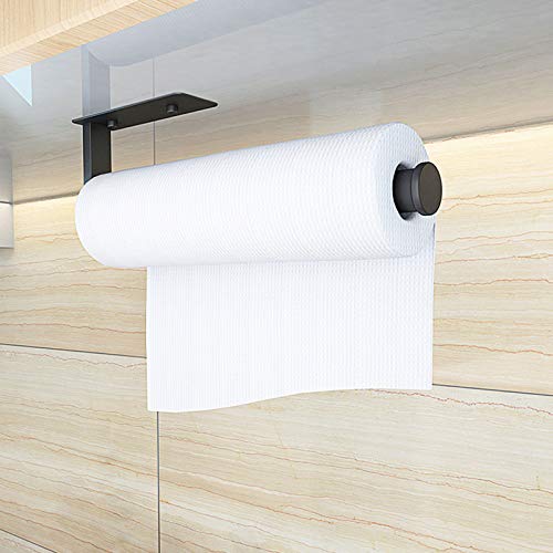 Soporte Papel Cocina Adhesivo Portarrollos de Cocina Portarrollos para Papel de Cocina Soportes de Pared Portarrollos de Pared Papel Higienico Portarrollos para Cocina y Baño (12cm) Negro