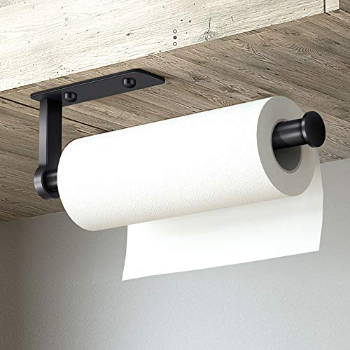 Soporte Papel Cocina Adhesivo Portarrollos de Cocina Portarrollos para Papel de Cocina Soportes de Pared Portarrollos de Pared Papel Higienico Portarrollos para Cocina y Baño (12cm) Negro