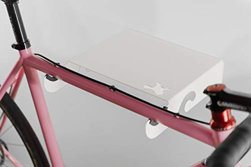 Soporte para bicicletas de pared de diseño INVISIBLE para bicicletas de carreras o acero inoxidable fijo para montaje en la pared - Gost-X blanco