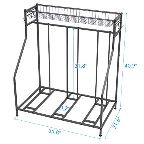 Soporte para Bicicletas, Soporte de Estacionamiento para 3 Bicicletas, Soporte para Almacenamiento en Garaje, Ranura para Bicicletas Ajustable de 3 Anchos para Montaña, Híbrido, Bicicletas para Niños