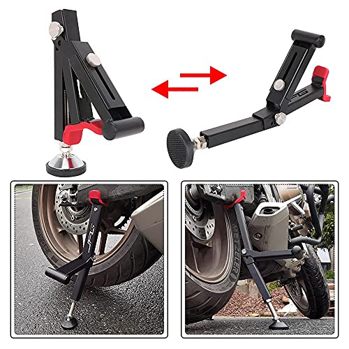 Soporte para motocicleta con mango elástico universal para la mayoría de las ruedas de motocicleta, Dirt Pit Bike Street Bike On/Off Road Negro