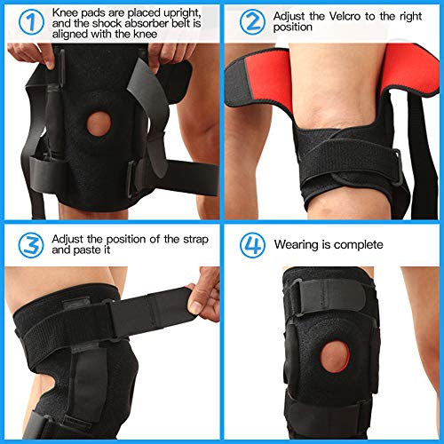 Soporte Rodilla Para Hombres y Mujeres,Rodillera Rótula Abierta con Estabilizadores Laterales Para Aliviar el Dolor Rodilla,Andar Bicicleta,Gimnasio (XL)