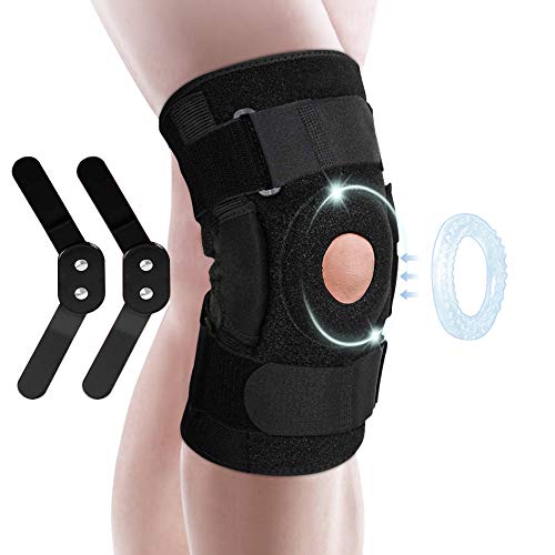 Soporte Rodilla Para Hombres y Mujeres,Rodillera Rótula Abierta con Estabilizadores Laterales Para Aliviar el Dolor Rodilla,Andar Bicicleta,Gimnasio (XL)