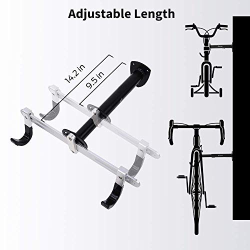 Soporte soporte bicicletas pared bicicletas pared Soporte de pared para bicicleta Sportneer soporte de montaje para bicicleta de carretera, bicicleta de montaña, BMX, Ángulo y longitud ajustable