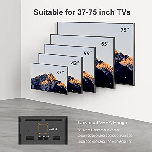 Soporte TV de Pared Articulado Inclinable y Giratorio para Pantallas de 37-75 Pulgadas, hasta 60 kg, MAX VESA 600x400mm, Cable HDMI Y Nivel de Burbuja Incluidos