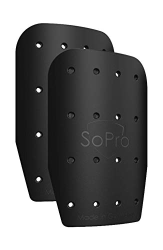 SoPro Mini espinilleras para niños y Adultos - 120 x 80 x 5 mm - Ligeras, pequeñas, Antideslizantes e inodoras - Espinilleras de Futbol Canilleras