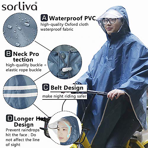 sorliva Impermeable con Capucha Chubasquer para bicicleta y Ciclismo resistente al viento con capucha