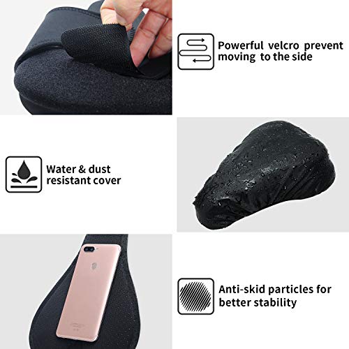 Souke Sports - Funda de Gel Asiento de Bicicleta, Mantilla de Bicicleta Estable y Transpirable con Funda Impermeable, Adecuada para Bicicletas de Exterior e Interior Azul