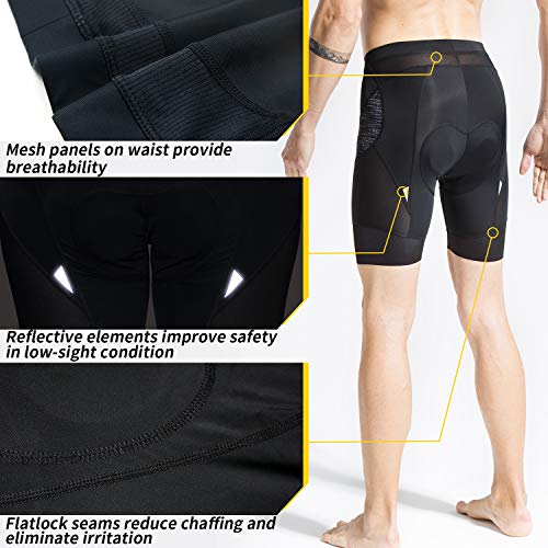 Souke Sports Pantalones Ciclismo Hombre 4D Acolchados, Culotte Ciclismo Hombre, Pantalones Bicicleta Hombre Acolchados, Transpirable y de Secado rápido Antideslizante