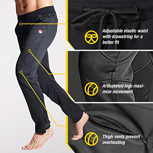 Souke Sports Pantalones Ciclismo Hombre Invierno Pantalones Largos Térmico Pantalón Chándal para Fitness, Camping, Escalada, Correr y Esquiar