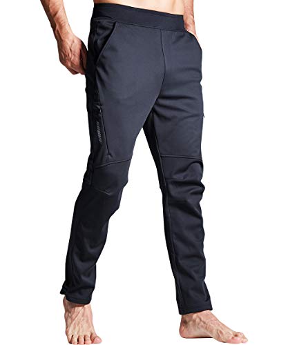 Souke Sports Pantalones Ciclismo Hombre Invierno Pantalones Largos Térmico Pantalón Chándal para Fitness, Camping, Escalada, Correr y Esquiar