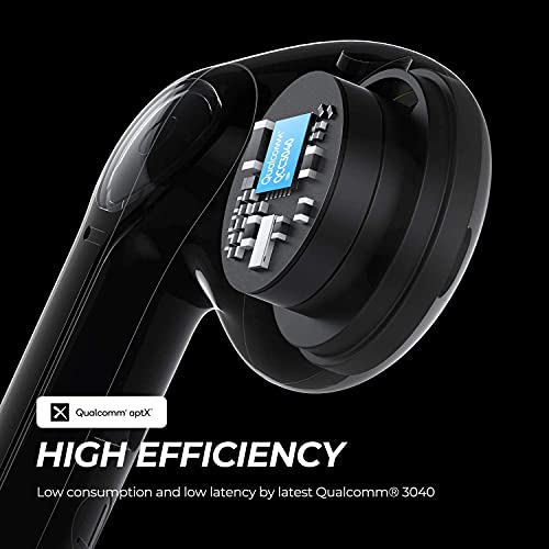 SOUNDPEATS TrueAir2 Auriculares Inalámbricos, Auriculares Bluetooth V5.2 QCC3040 aptX 4 Micrófono Cancelación de Ruido CVC 8.0, 25 Horas