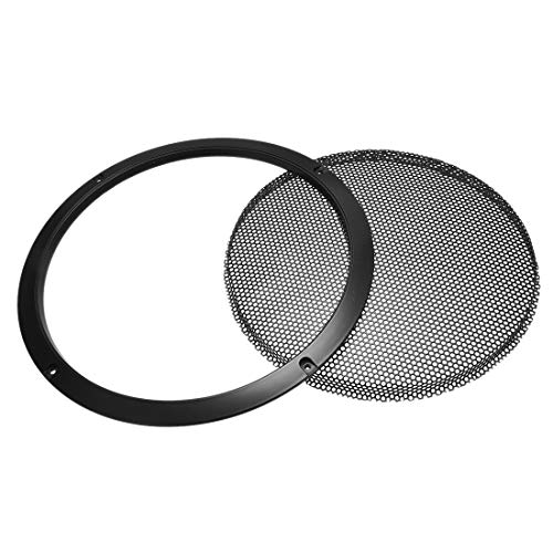 sourcing map Altavoz Rejilla Cubierta 10 Pulgadas 275mm Malla Decorativa Círculo Subwoofer Guardia Protector Negro