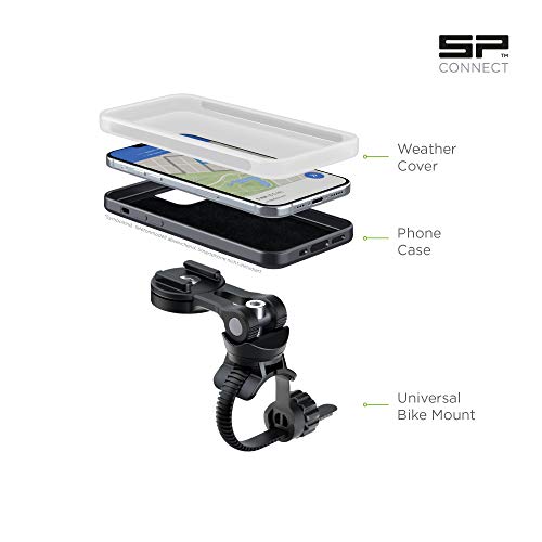 SP Connect Soporte de teléfono móvil para bicicleta, resistente al agua, para manillar de bicicleta, para todos los teléfonos inteligentes como iPhone Samsung