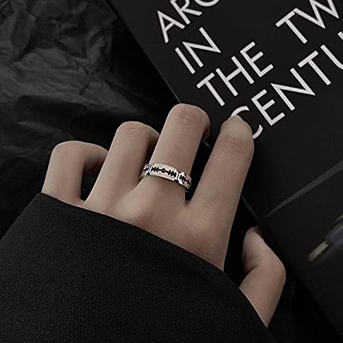 SPACELQ Charm Exagerated Titanium Steel Blade Rock Punk Razor Razor Anillo de Acero Inoxidable Party Damas Joyería de Moda