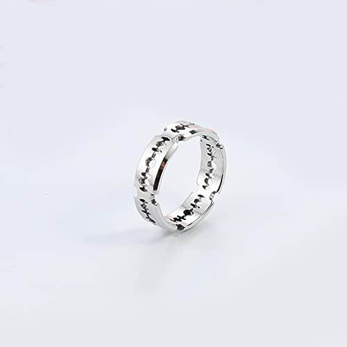 SPACELQ Charm Exagerated Titanium Steel Blade Rock Punk Razor Razor Anillo de Acero Inoxidable Party Damas Joyería de Moda