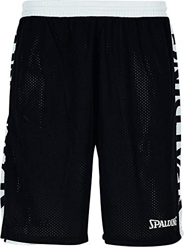 Spalding Essential Reversible Shorts Short Reversible, Hombre, Black/White, XL