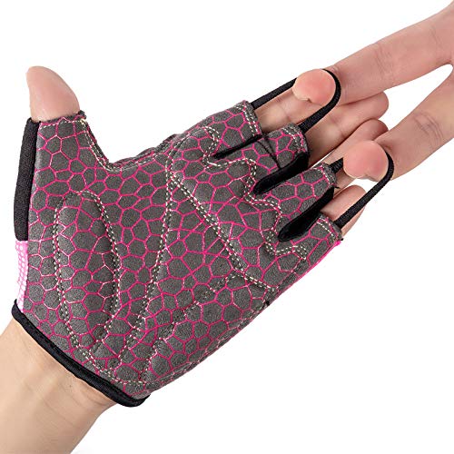 SPARKFIT Guantes de Ciclismo Cortos para Bicicletas de Carretera y Montaña, Guantes para Bicis MTB con Palma Antideslizante Amortiguadora, Lycra Ligera Que Absorbe la Humedad, Compresión Ajustada