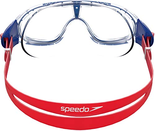 Speedo 801213C811 Gafas de Natación, Unisex niños, Rojo (Lava) / Azul (Hermoso) / Transparente, Única