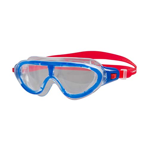Speedo 801213C811 Gafas de Natación, Unisex niños, Rojo (Lava) / Azul (Hermoso) / Transparente, Única