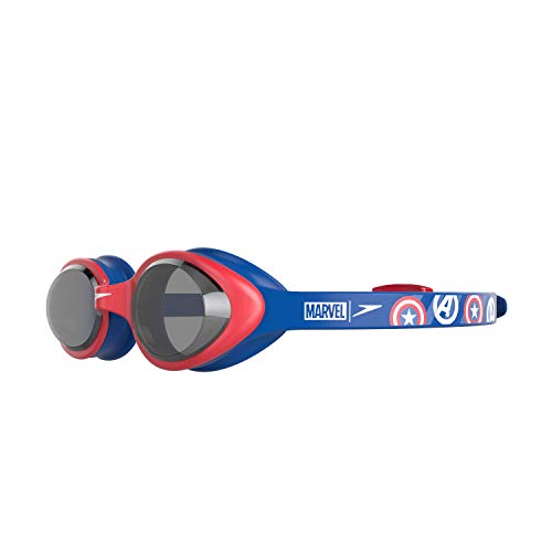 Speedo 811617C837 Gafas de Natación, Unisex niños, Azul Marino/Rojo (Lava/Ahumado), Talla Única