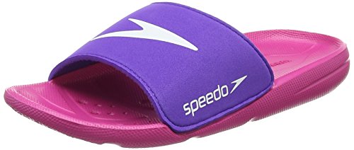 Speedo Atami Core Slide JF Zapatos de Playa y Piscina, Unisex niño, Rosa (Electric Pink/Deep Lilac 000), 28 EU