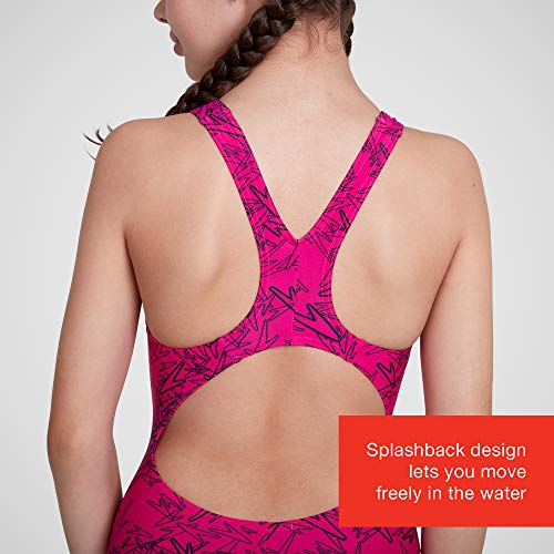 Speedo Boom Allover Splashback Bañador, Junior Girls, Rosado, 28 (9-10 años)