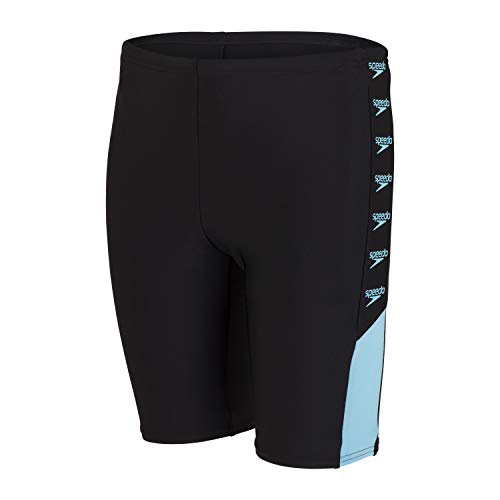 Speedo Boom Logo Splice Jammers, Niños, Negro (Noir/Light Adriatic), 26 (7-8 Años)