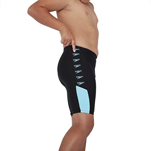 Speedo Boom Logo Splice Jammers, Niños, Negro (Noir/Light Adriatic), 26 (7-8 Años)