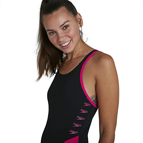 Speedo Boom Logo Splice Muscleback One Piece Swimsuit Mujer