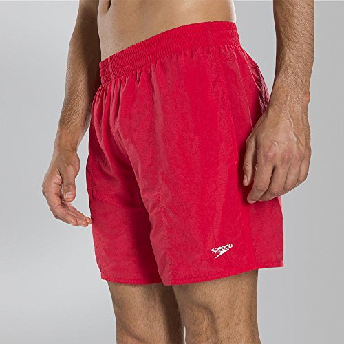 Speedo Essential 16" Shorts de Baño, Hombre, Rojo, M